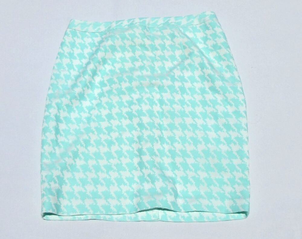 NWT Christian Siriano 16 women's for Lane Bryant Mint White Houndstooth Skirt